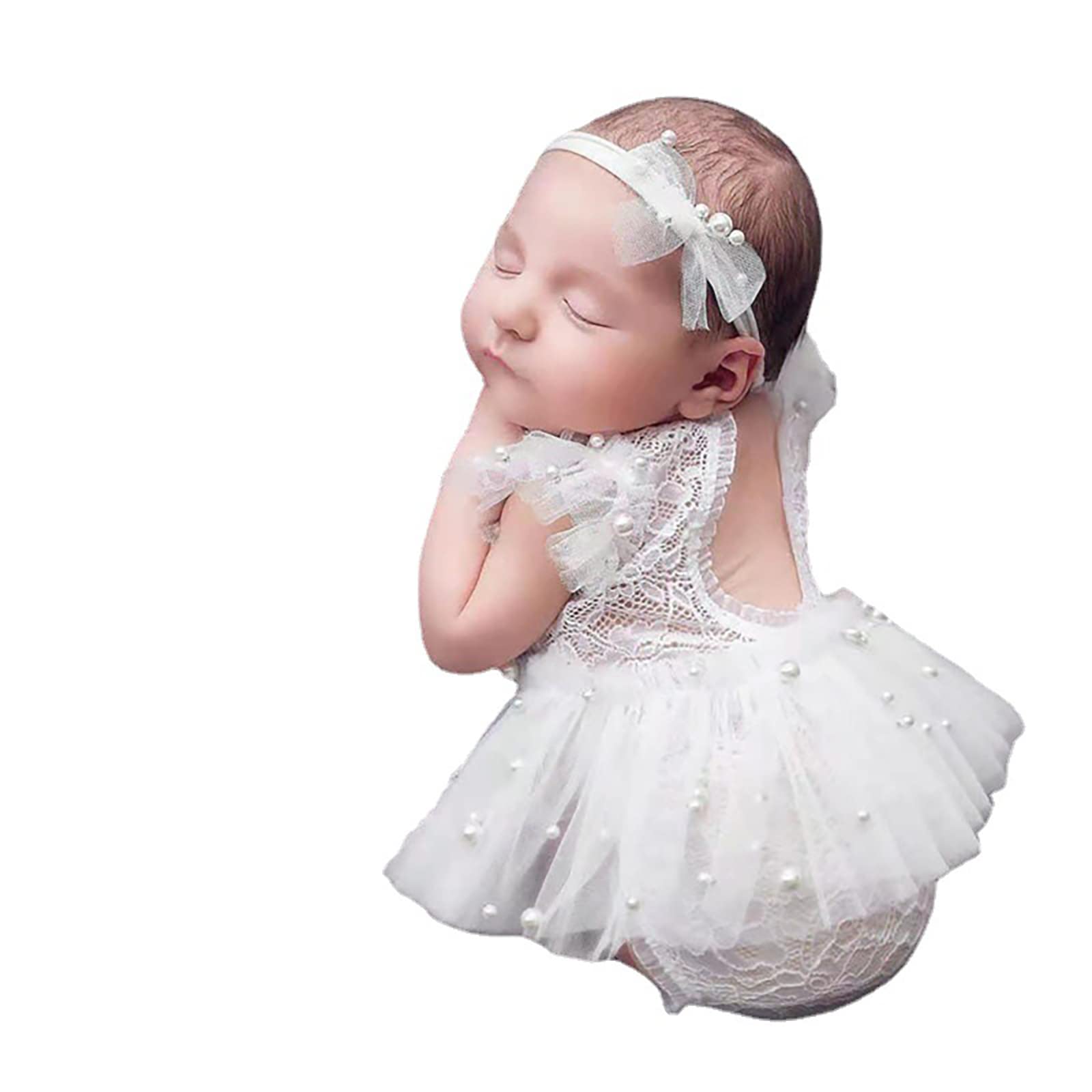 Barboteuse en dentelle pour bébé fille body une pièce blanc taille M avec jupe