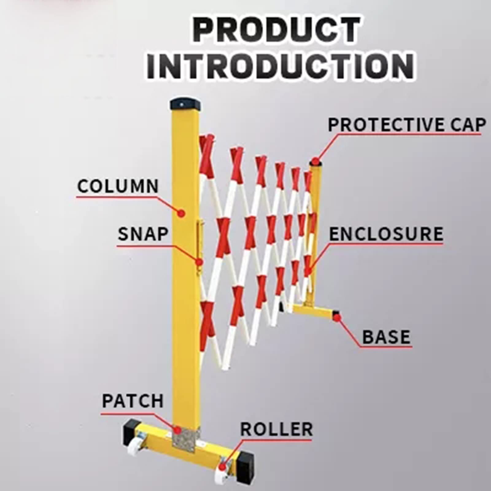 Clôture de signalisation rétractable – Filet de sécurité extensible avec bandes réfléchissantes, bleu/blanc, 1,2 x 2,5 m, parfait pour les événements de construction et la sécurité publique