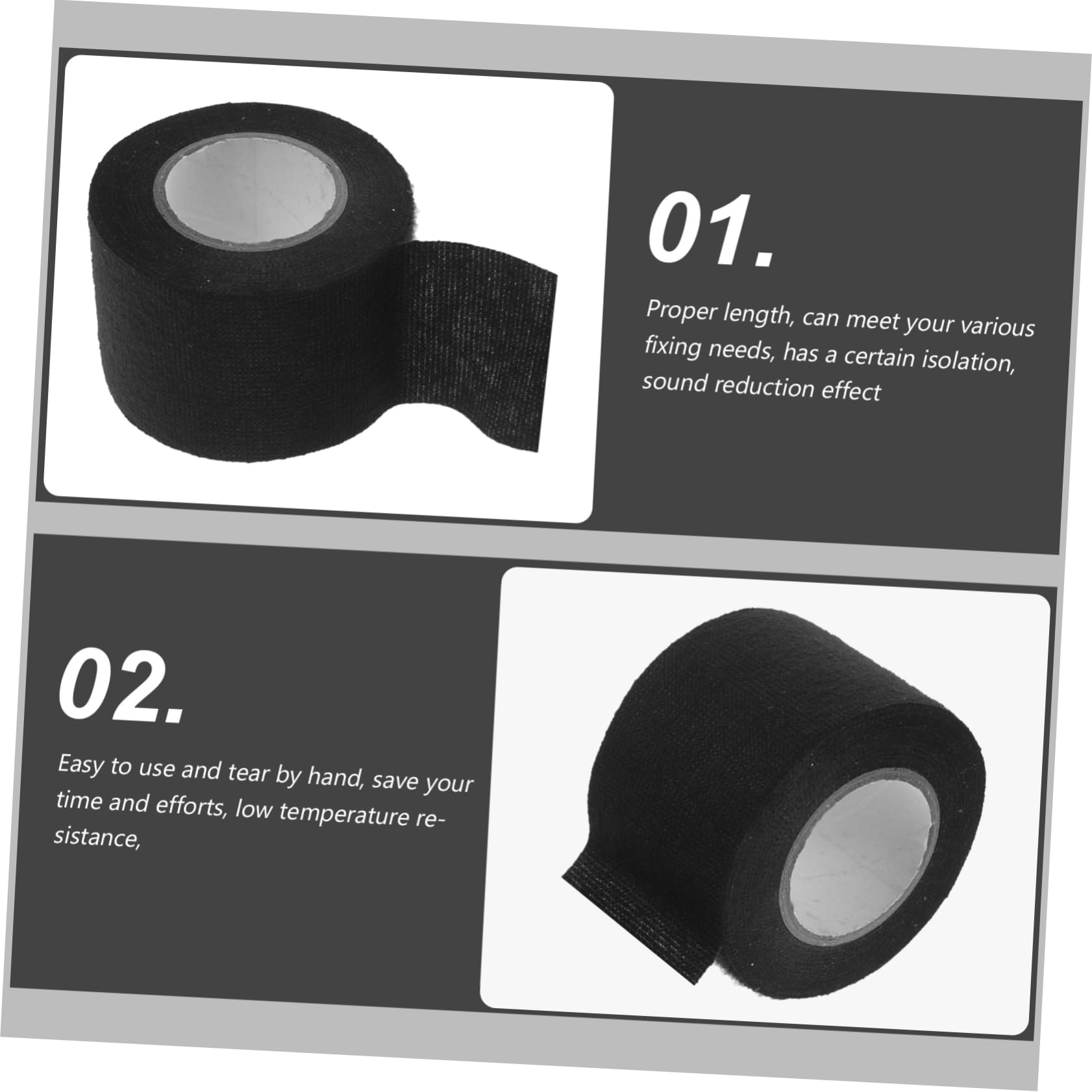 Homoyoyo Cinta Aislante Resistente A Altas Temperaturas Cinta Adhesiva Automotriz Cinta De Cableado Cubiertas De Tela Arneses De Cableado De Cables De Colores 2 rollos*4