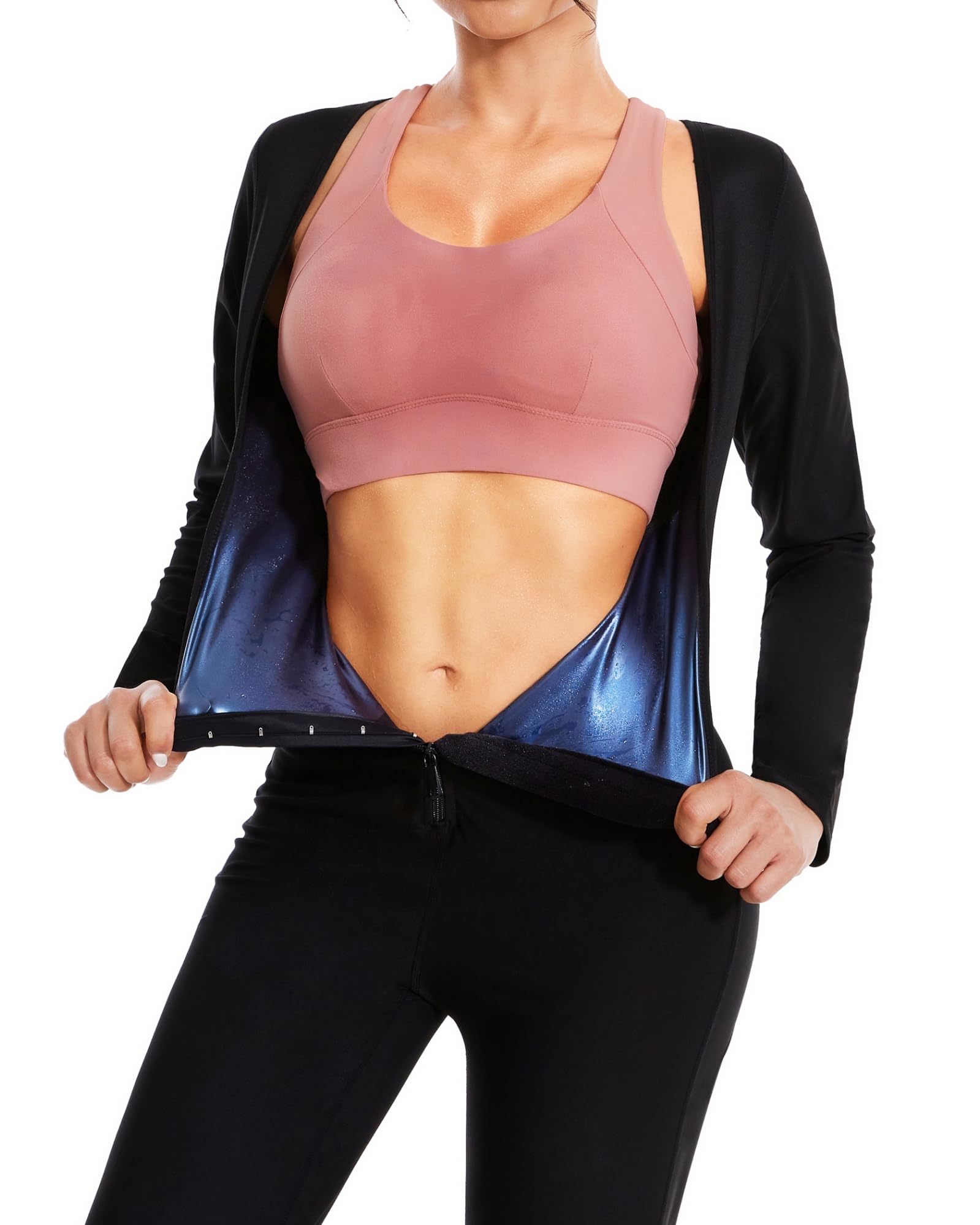 Tuta da sauna donna maniche lunghe dimagrante modellante allenamento