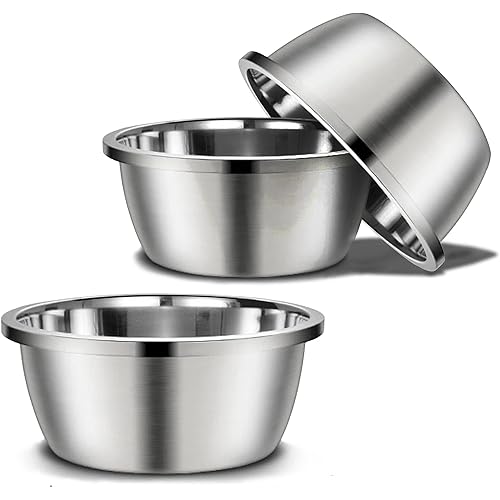 Stainless Steel Large Dog Food Bowl, 176 oz (24cup) Large Capacity Dog Water Bowl, Heavy Duty BPA Free for Extra Large Dogs (3 pcs)
