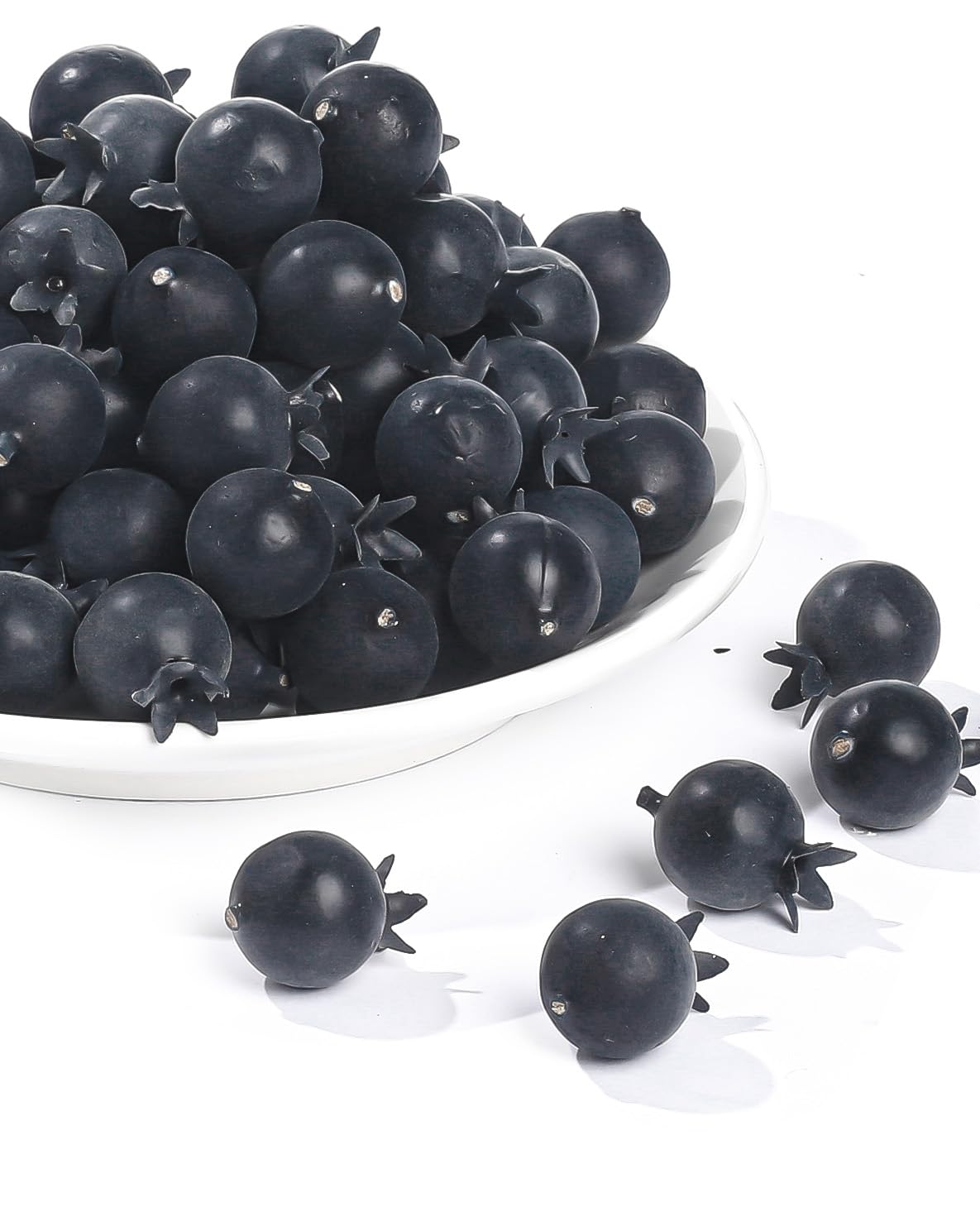 Liobelon 100 Pieces Artificial Blueberries, Realistic Blueberry Foam Fake Fruit for Home Decoration Party Ornament Photography Prop