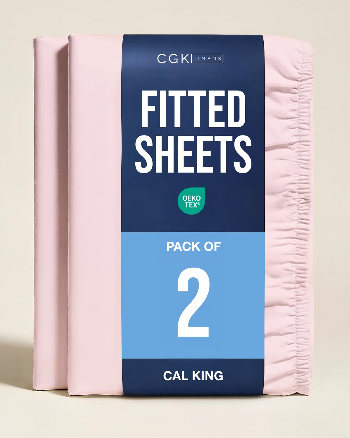 Cal King Fitted Sheet - Pack of 2 Fitted Bottom Sheet - Lavender Pink