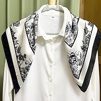 Vista 93 de FONYVE - Pañuelo de satén sedoso de tamaño mediano para mujer, cuadrado, 27.5 x 27.5 pulgadas