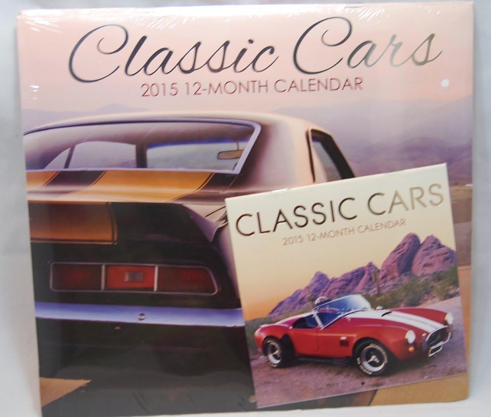 Classic Cars 2015 Wall Calendar w/ Miniature Calendar