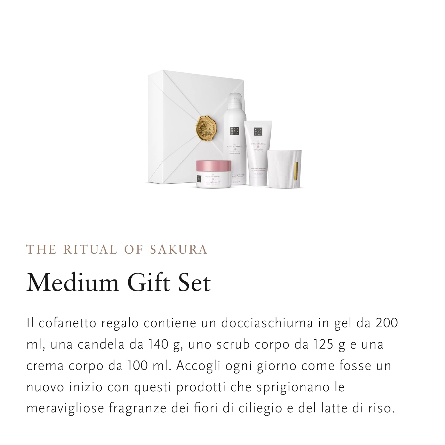 RITUALS Confezione Regalo Donna The Ritual of Sakura, Medium - Con Latte di Riso & Fiori di Ciliegio - Proprietà Nutrienti & Rigeneranti per la Pelle