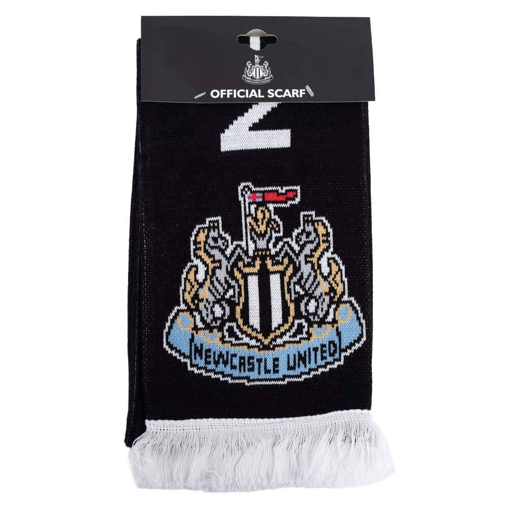 Oficjalny szalik Newcastle United Black Crest Design, 180 cm, Czarny, biały, L