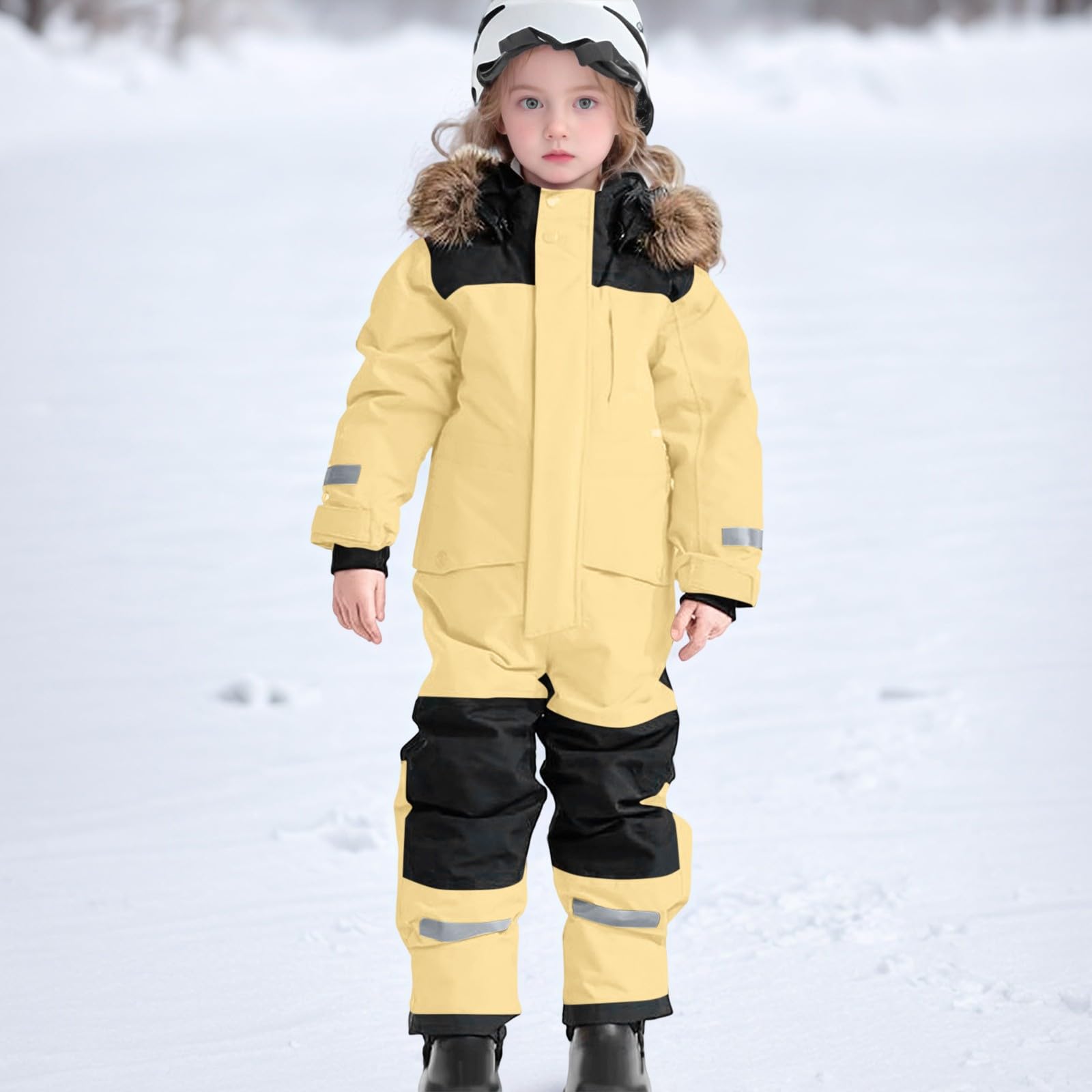 Traje de esquí resistente y aislado para niños más grandes, resistente al viento para todo tipo de clima, con forro térmico para frío extremo y aventuras al aire libre invernales.