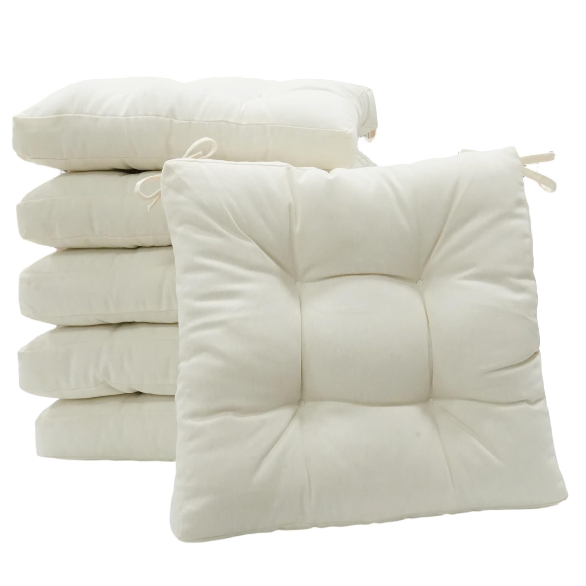Viste tu hogar Pack 2 Cojines para Silla, 40x40x5 CM, Efecto Tridimensional, Relleno de 100% Poliéster, Ideal para Comedor, Terraza, Salón y Restaurante, Color Raya Beige, Fabricado en España — view 25