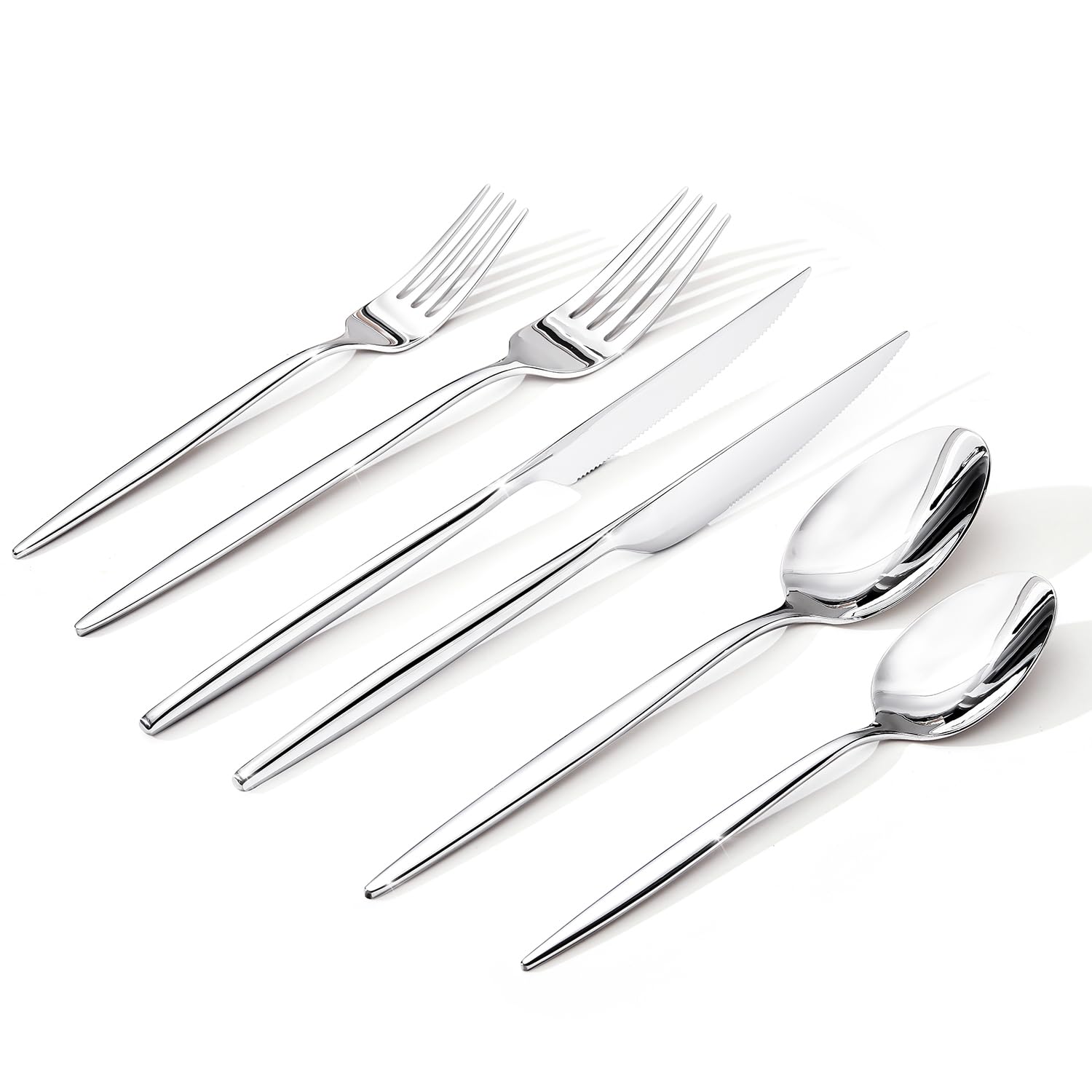 24 Piece Silverware Set for 4 with Steak Knives, 18/10 Stainless Steel