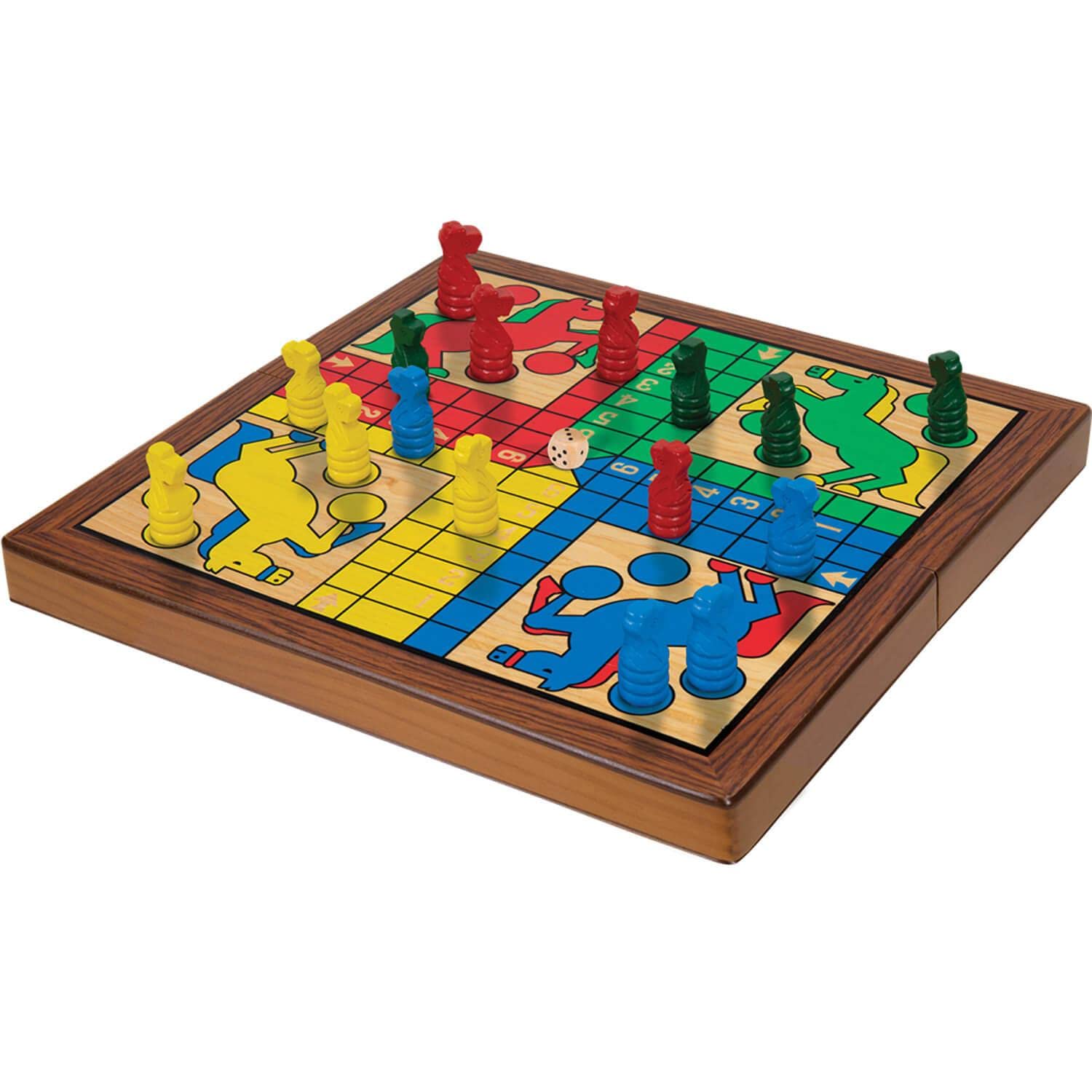 Asmodee Mixlore Jeu de Petits Chevaux Pliable - Jeu de société - Jeu en Bois - À partir de 6 Ans |- 2 à 4 Joueurs