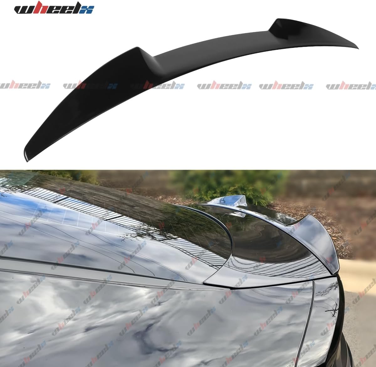 Rear Spoiler Compatible with 2018-2024 Kia Stinger, Trunk Exterior Duckbill High Kick Tail Deck Lid Wing Lip Splitter Fits for 2.0L, Premium, GT, GT-Line, GT1, GT2 (Gloss Black)