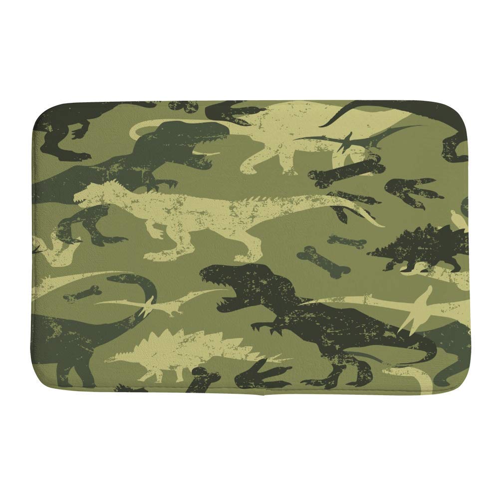 Tapis de bain Tyrannosaurus en microfibre polaire corail abstrait lavable