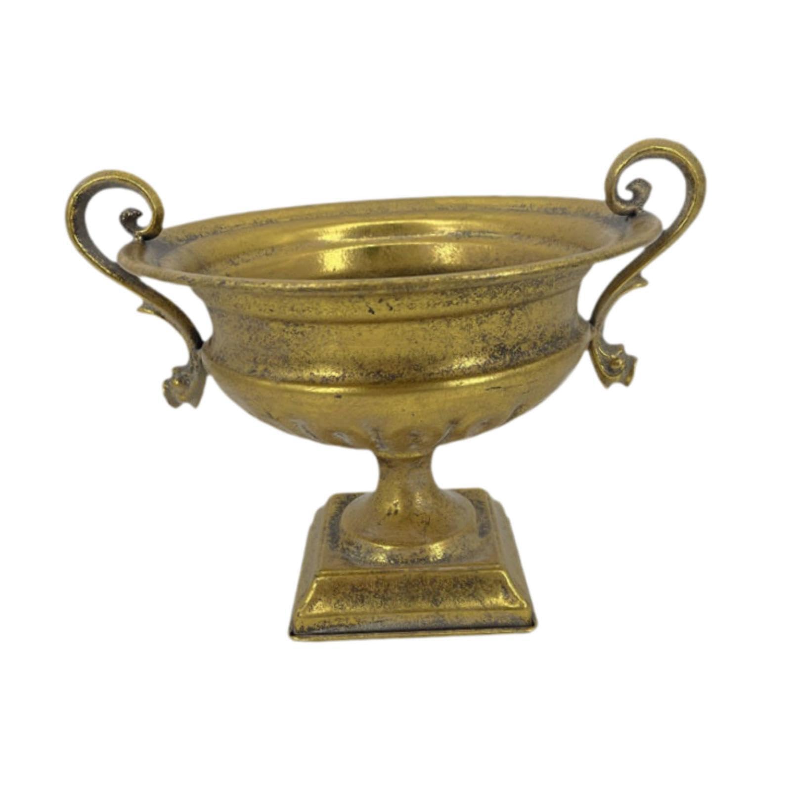 Maceta de metal retro dorada para jardinería de oficina contenedor decorativo interior