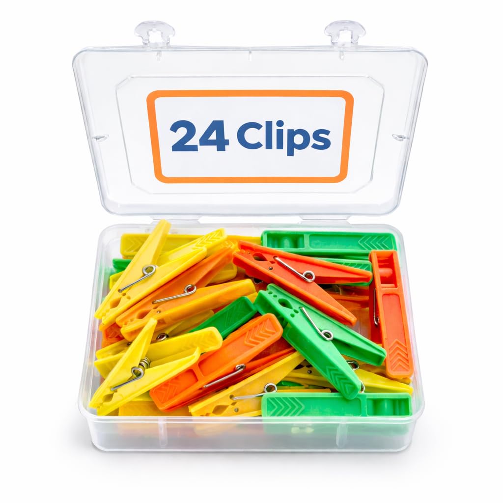 Heavy Duty Rust Free Cloth Peg and Clothes Clip for Drying Clothes, Strong Grip Laundry Drying Pins for Hanger Rod and Rope, Wash Line Cloth Clips – 24 Pcs-image-33