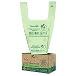 UNNI Compostable T-Shirt Bags with Tie Handles, 1.6 Gallon / 6 Liter, 50 Count, 0.64 mil Small Kitchen Caddy Liners, Certified by BPI, CMA & OK compost HOME, Meets ASTM D6400