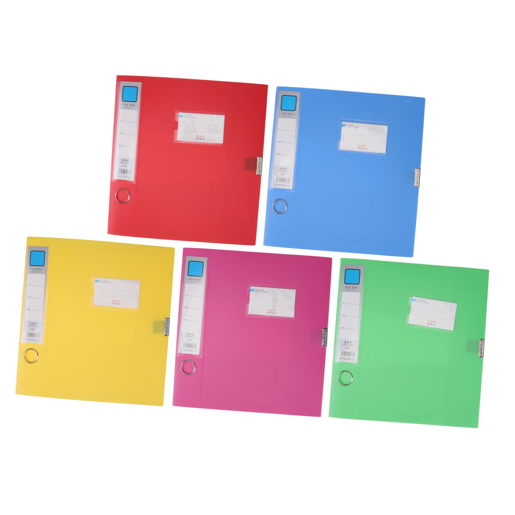 STOBOK Scatole per Documenti Colorate Pieghevoli in Pp, 5 Pezzi