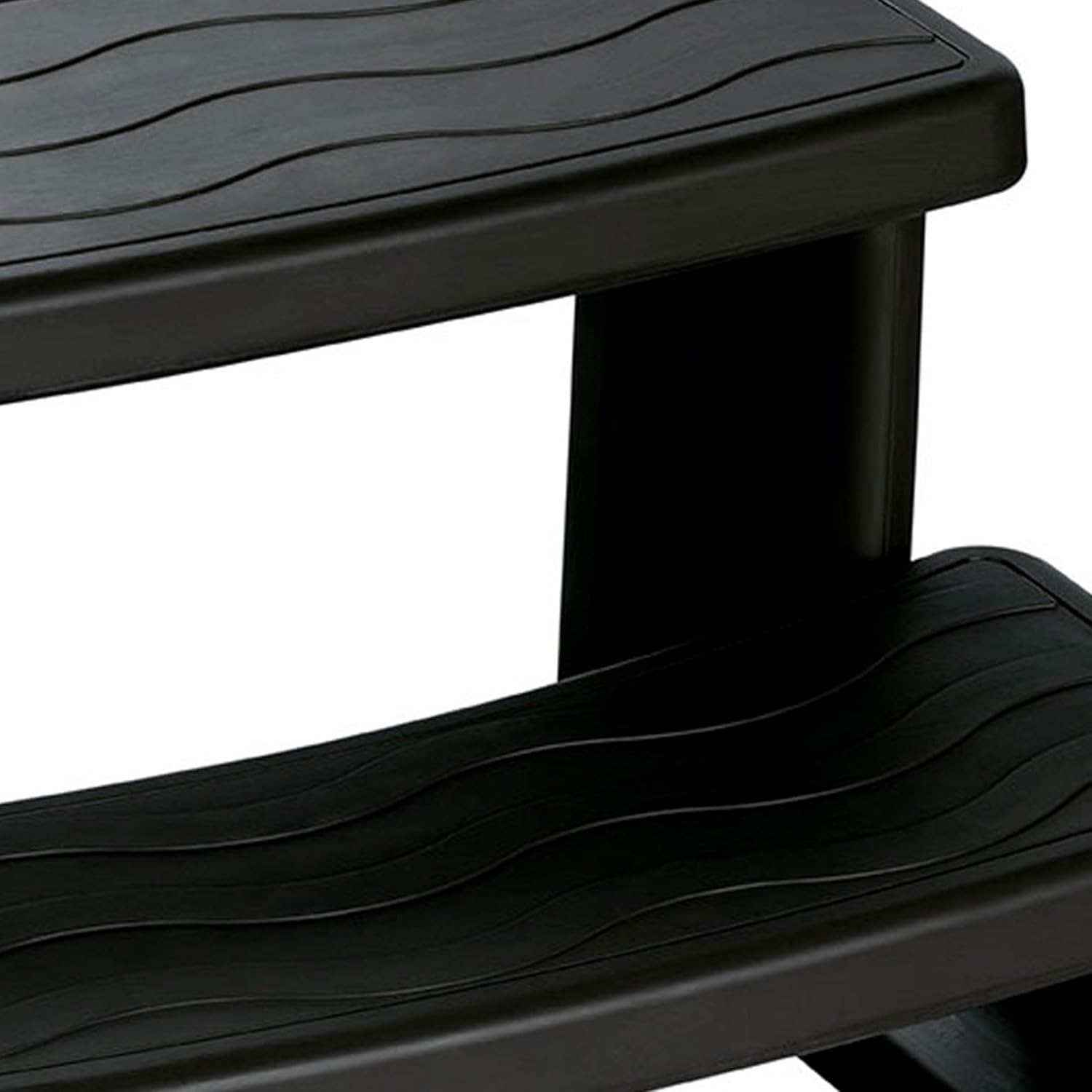 LIFE SMART Hot Tub Side Step for Square or Round Spas, Folding Stool Ladder, Heavy Duty Plastic, Portable Step for Adults and Kids, 31" x 16", Black