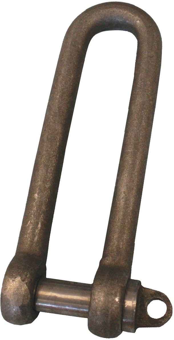 LiftinGear 1.5 ton Long Body D Piling Shackle Zinc Plate Finnish Fully Certified