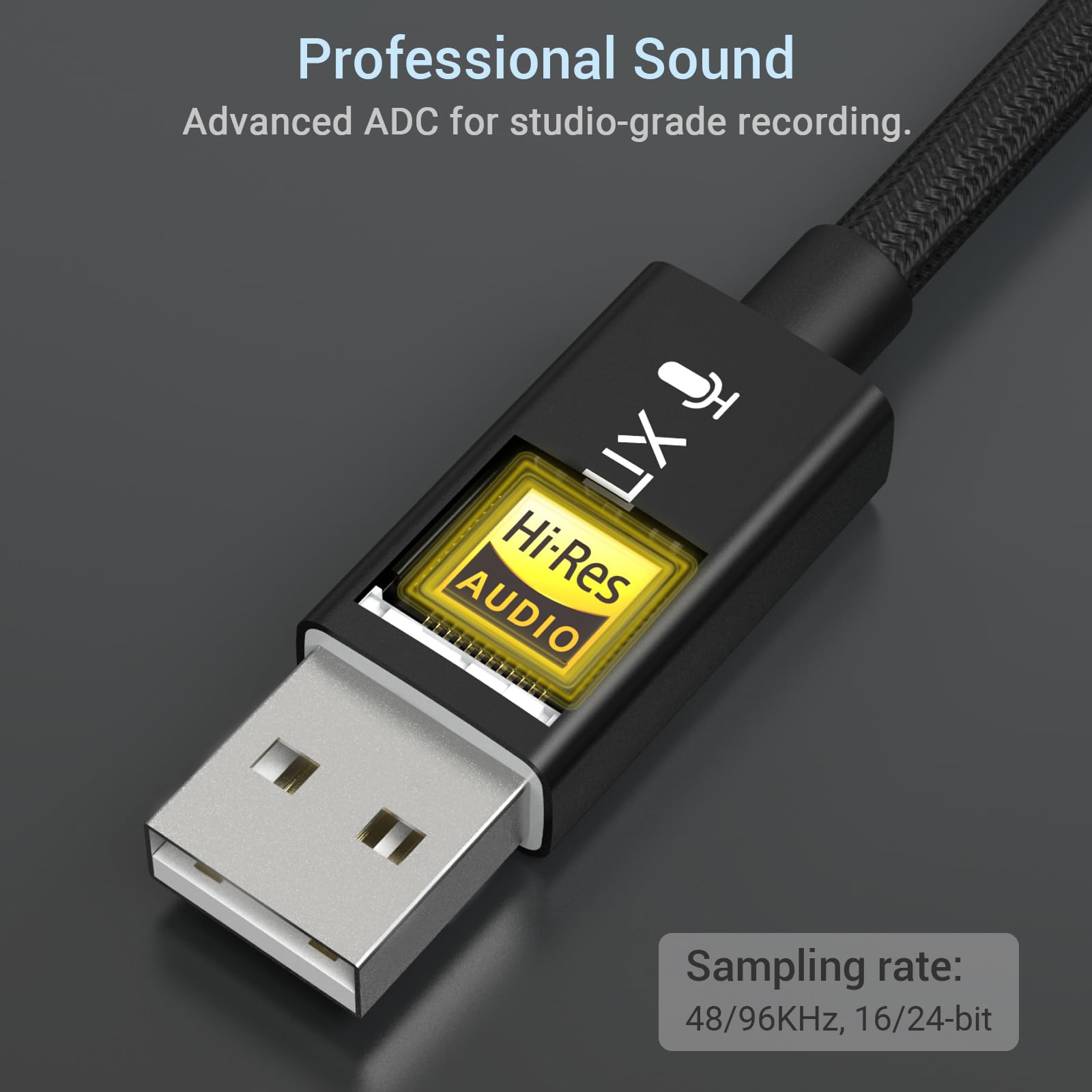 Cubilux USB A to XLR Microphone Cable, USB to XLR Female MIC Cord Compatible with Laptop, Computer, PC, 6.6 FT - Image 4