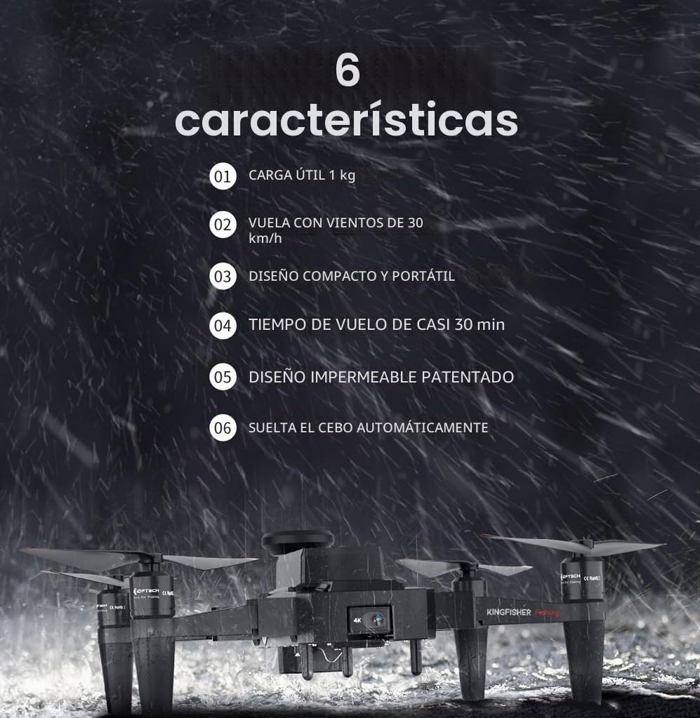 Dron impermeable de pesca con liberación de cebo, juguetes RC mini dron plegable con cámara 4K para el mar