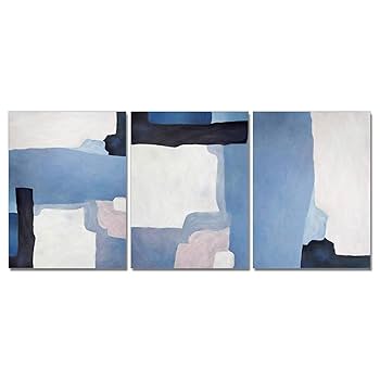 Amazon.co.jp: HDポスター青抽象絵画キャンバスアート画像