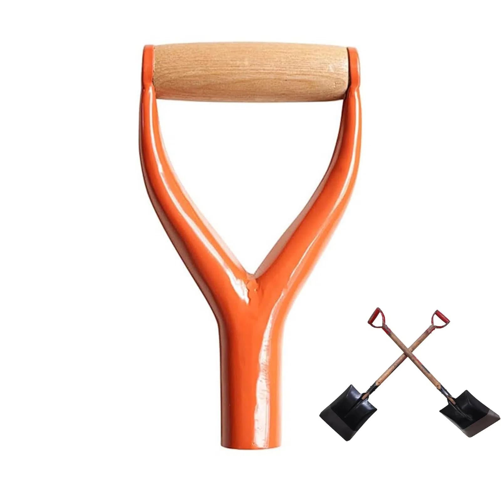 THE WHITE SHOP Shovel Grip Diameter Metal Shovel Replacement Handle with Wooden Grip Spade Handle for Garden Digging Raking Tool (Size : ORANGE)