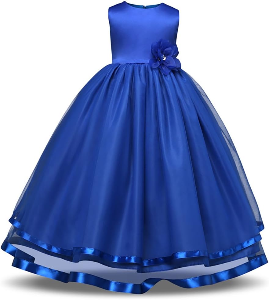 WAWALI Flower Girls Long Wedding Party Pageant Dresses