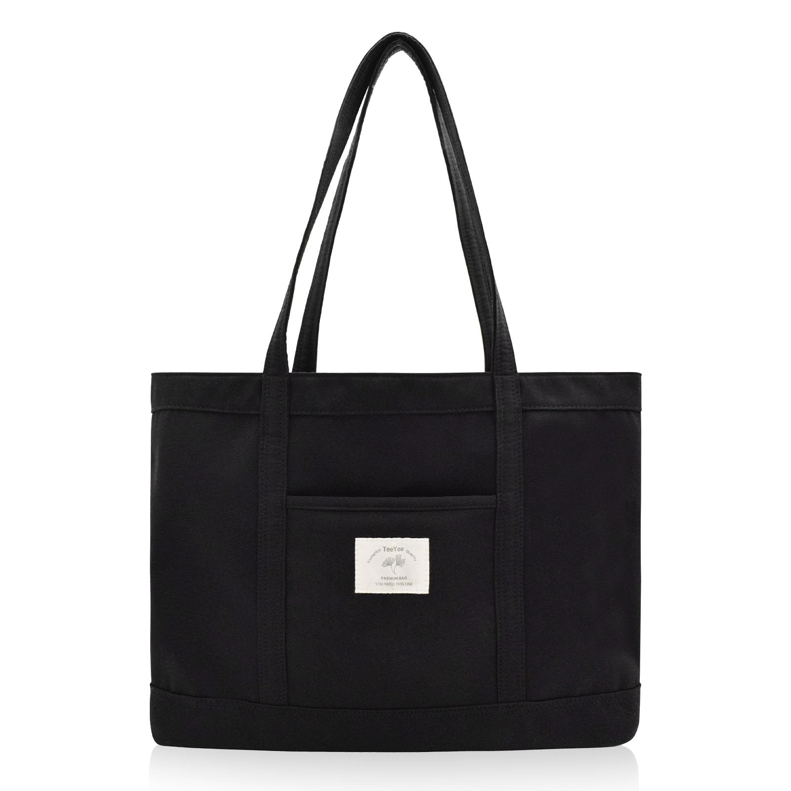 Damen Handtasche Damen Shopper Nylon Satchel Tote Bag Schultertasche Shopper mit vordertasche und Reißverschluss für Bücher Alltag Arbeit