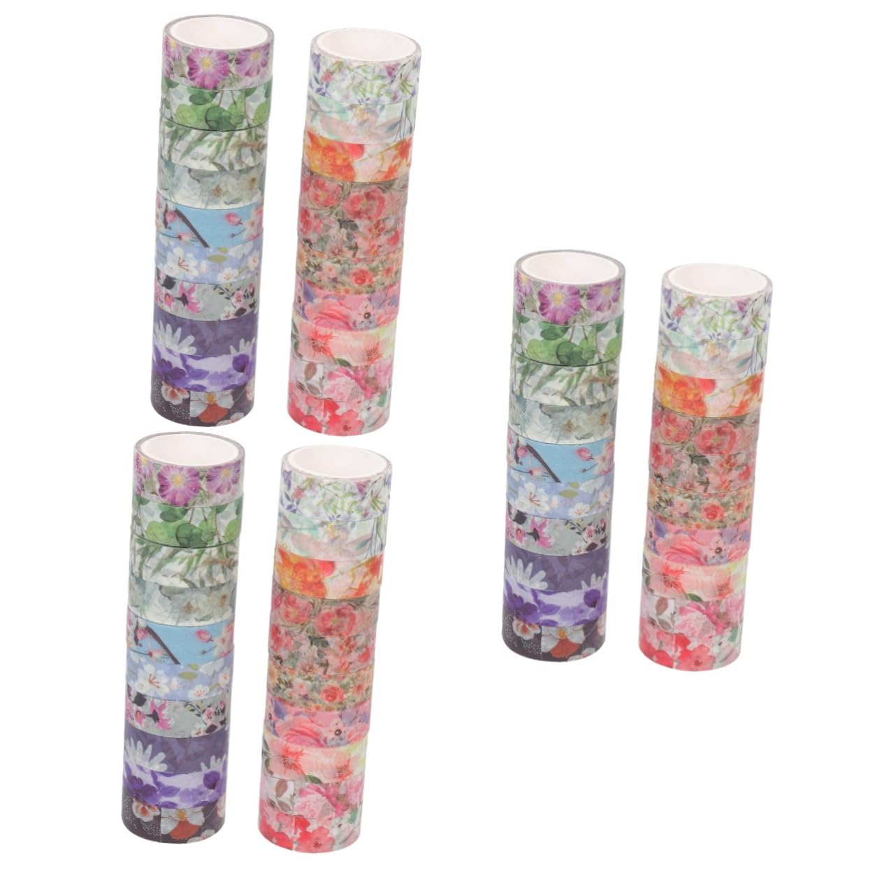 NUOBESTY 60rollen Floral Washi Tape Dekorative Klebebänder Für Scrapbooking Journaling Und Bastelprojekte Romantische Herz-designs Einfach Zu Verwenden Tragbar Und Vielseitig