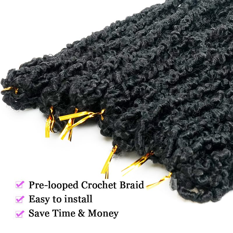 Supernova 7 Packs Butterfly Locs Crochet Hair 20 Inch Distressed Faux Locs Crcoeht Hair 1B# Pre-twsied Synthetic Hair Fluffy Goddess Butterfly Soft Crochet Braids Hair Extensions (20 Inch, 7Packs)