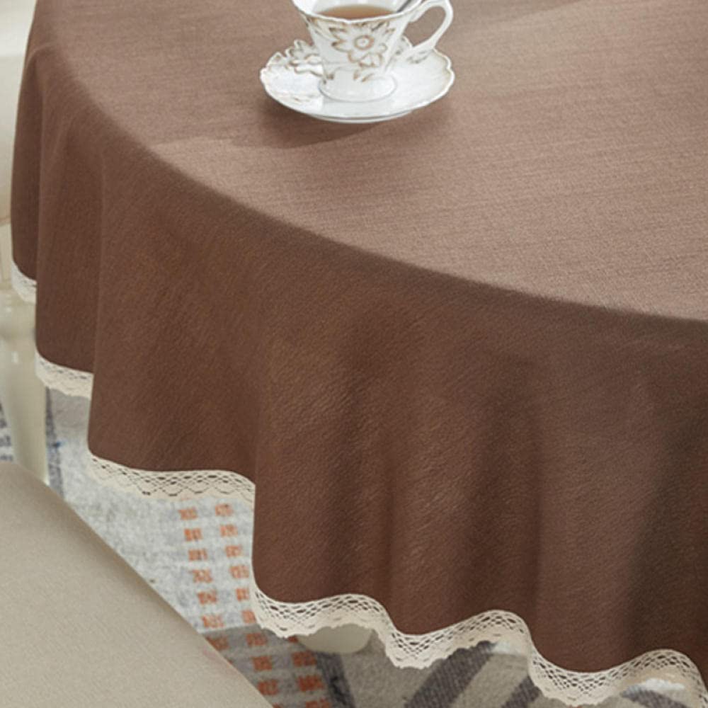 Mantel de Mesa Rectangular de Tela Manteles Resistente Al Desgaste de Lino de Algodón Lavables Antimanchas para Decoración de La Mesa de Comedor Circulo Morado de 120cm de Diametro