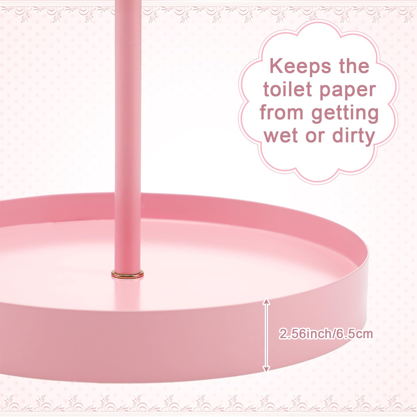 Sawysine Pink Bow Toilet Paper Holder Freestanding Bathroom Decoration — Amazon image 3