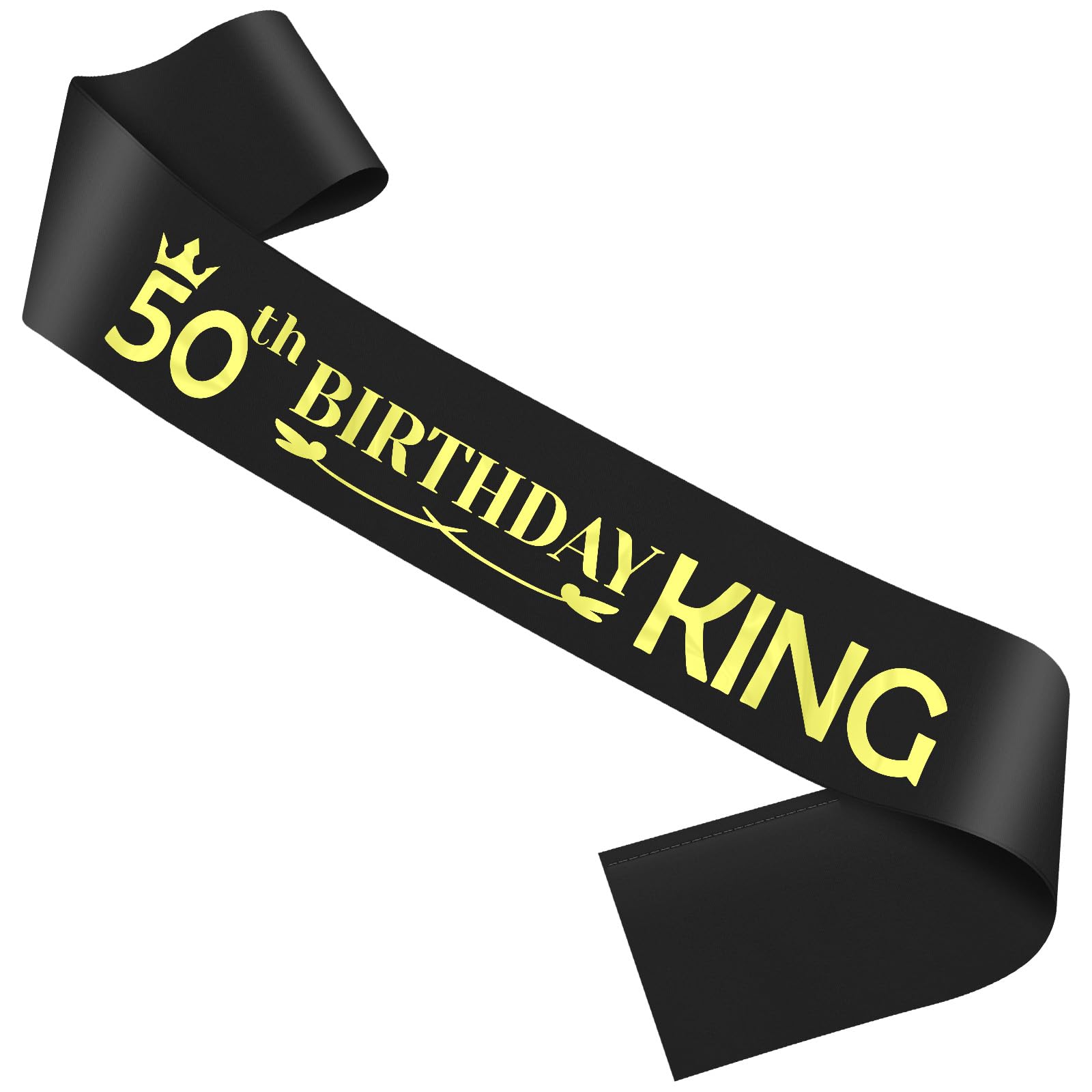 50th Birthday King Sash 50st Birthday Decorations for Men Happy 50 Year Old Gifts for Him Grandpa Turning 50 Years Gifts for Men Uncle Friends Black Sash with Gold Lettering Party Decoration