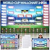 2 PCS World Cup Schedule Poster 2026 Large 24x33 Inch Tournament Wall Chart Set with No Crease Matte Finish, Includes Marker & Accessories for Fixture Tracking, Soccer Fans Gift & Decor (3)