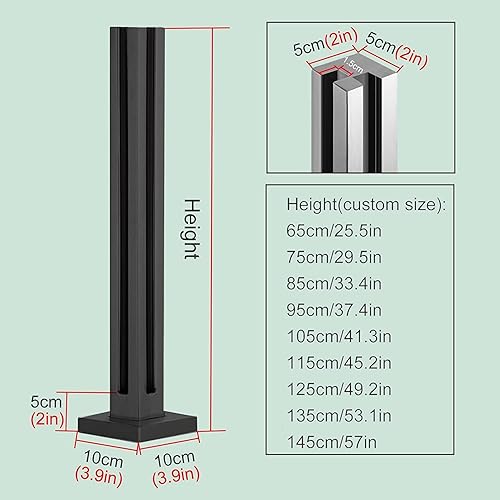 Miniatura 2 de Abrazadera de poste de barandilla de acero inoxidable para 10 piezas de 0.472 in de grosor de vidrio barandilla poste de barandilla de patio terraza