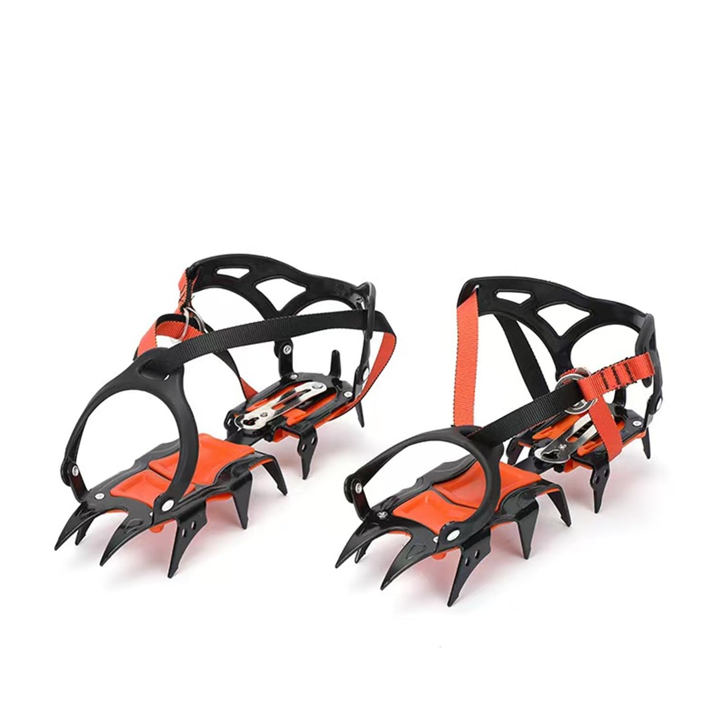 Ramponi Antiscivolo Neve 12 Punte Acciaio per Scarpe 36-46 | Materiale: Acciaio Manganese, TPU, , Regolabile, Universale, Leggero, Antiscivolo, Escursionismo, Trekking