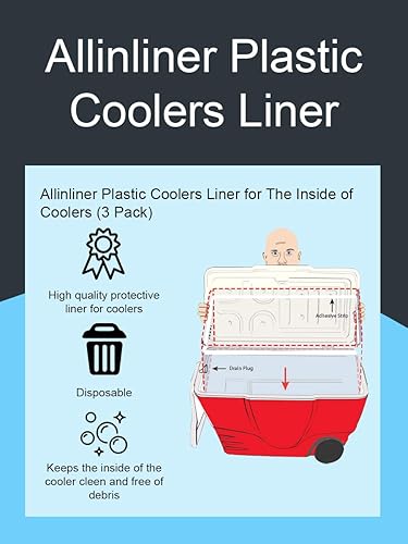 Miniatura 2 de Allinliner Forro de plástico para enfriador  Forro enfriador desechable  Sin BPA para pesca, camping, barbacoa, carnicería, bebidas, bolsas de hielo