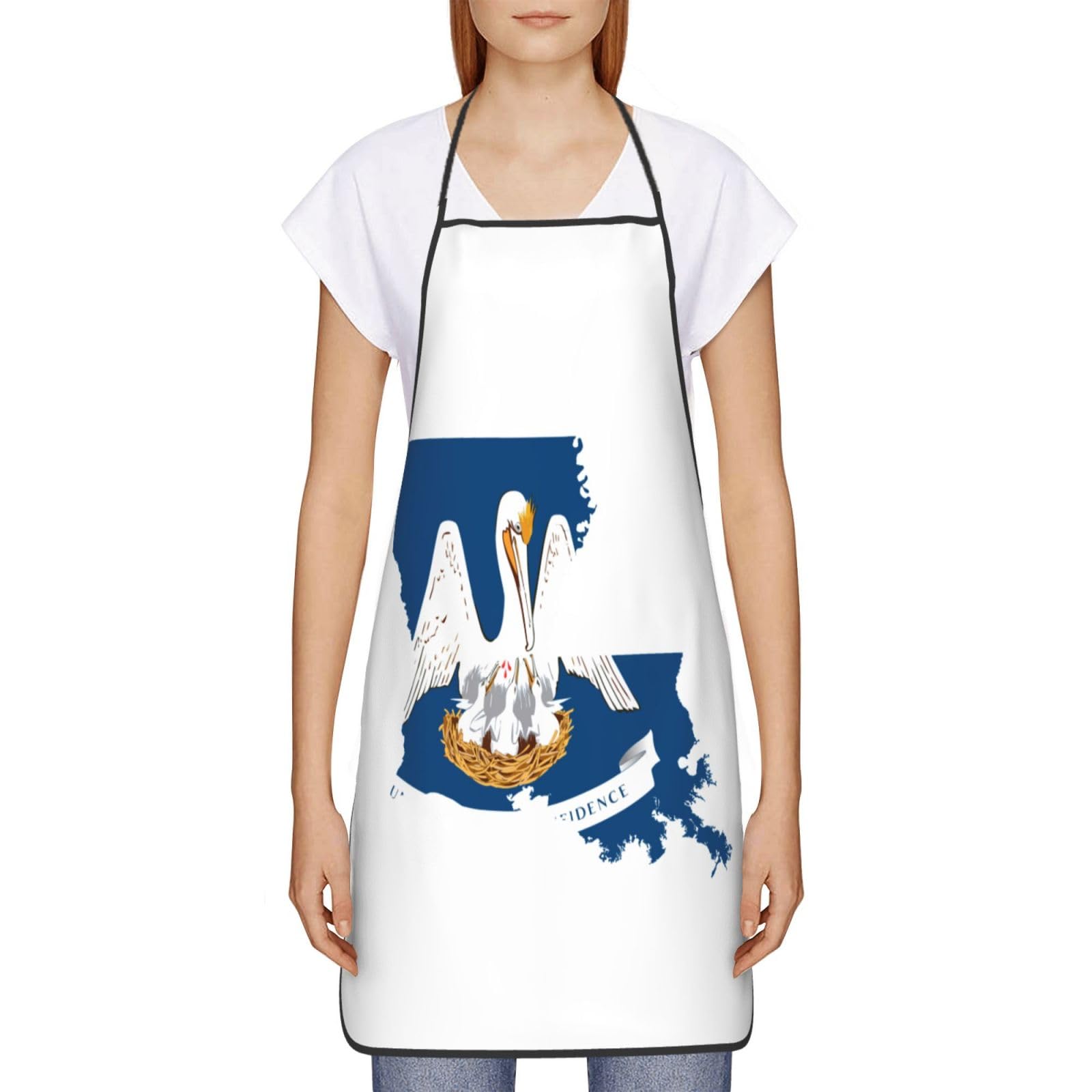 Tablier de cuisine unisexe avec drapeau et carte du Maine, doux et confortable pour homme et femme