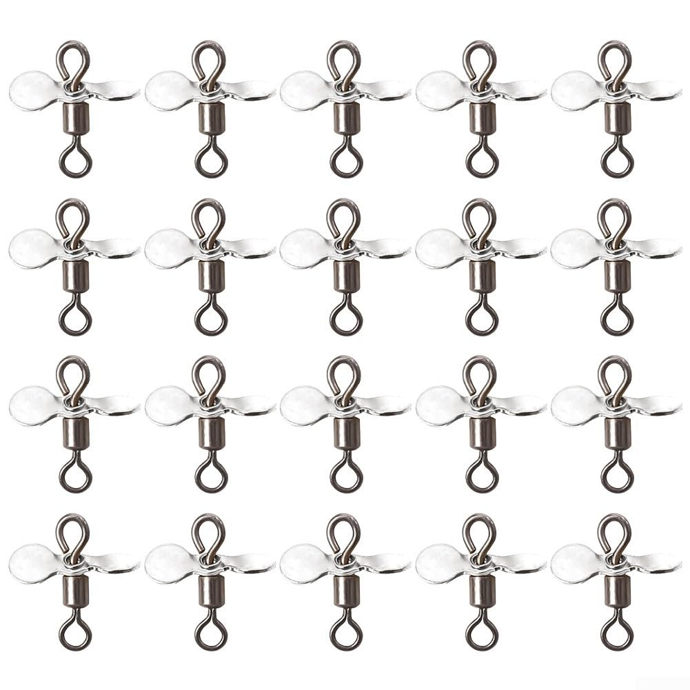 Cuchillas giratorias de pesca de metal turbo doradas y plateadas