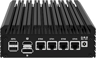 Micro Firewall Appliance, Mini PC, OPNsense, VPN, Router PC, Intel Alder Lake-N 12th Gen N100, HUNSN RJ34, GPIO, TF Slot, HDMI, DP, 4 x 2.5GbE I226-V, 8G DDR5 RAM, 128G SSD