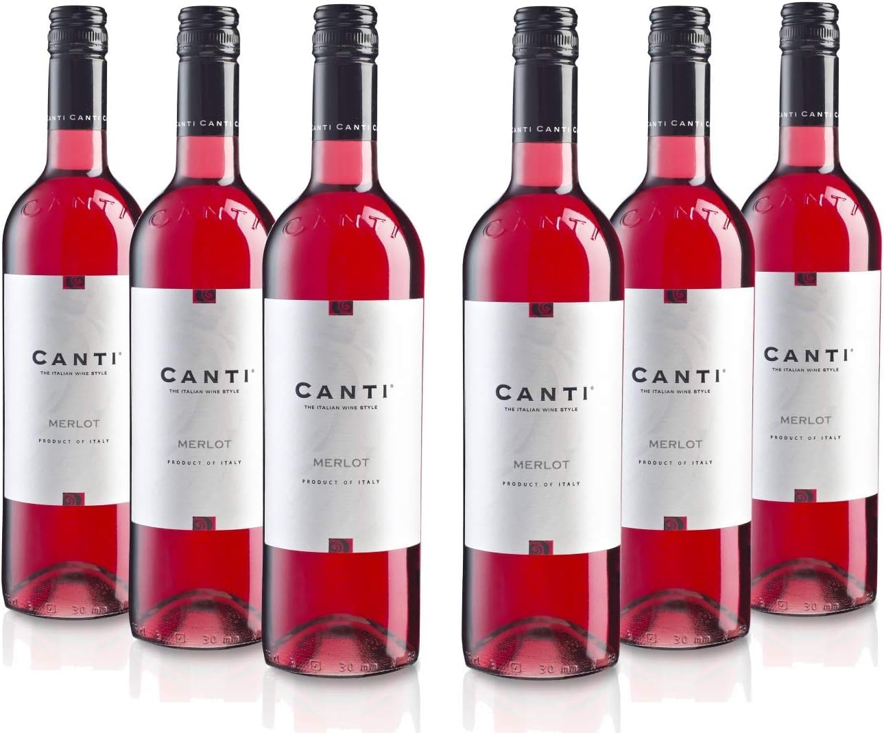 Canti - Rosé Merlot Italien Sec, Saveur Douce avec un Goût Fruité Fort, 6x750 ml