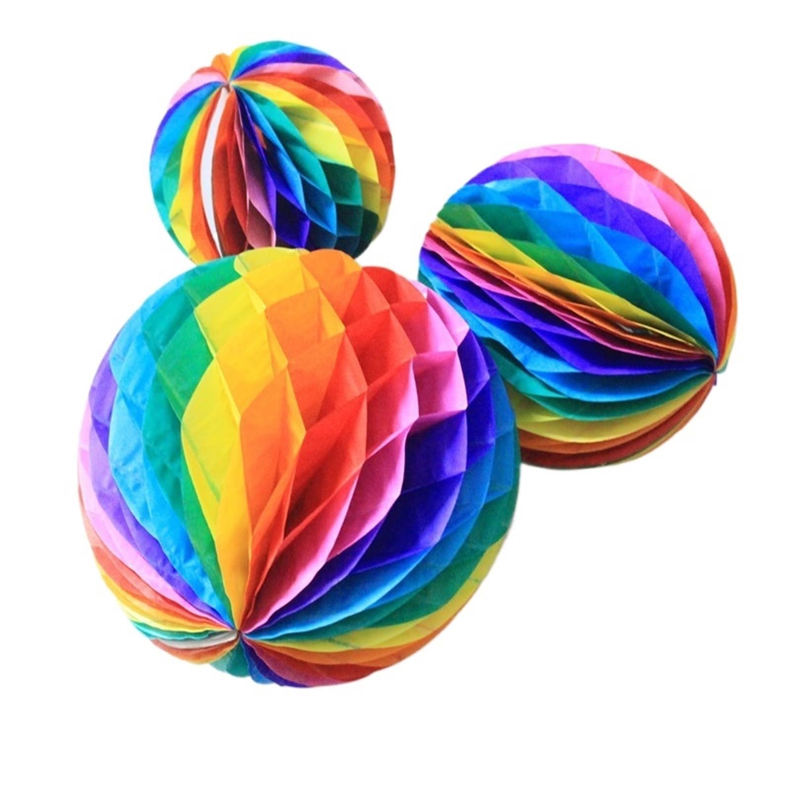 Paper Decorations 3pcs 15/20/25/30cm Colorful Honeycomb Paper Flowers Ball Garland Wedding Festival Holiday Party Decoration(12INCH)