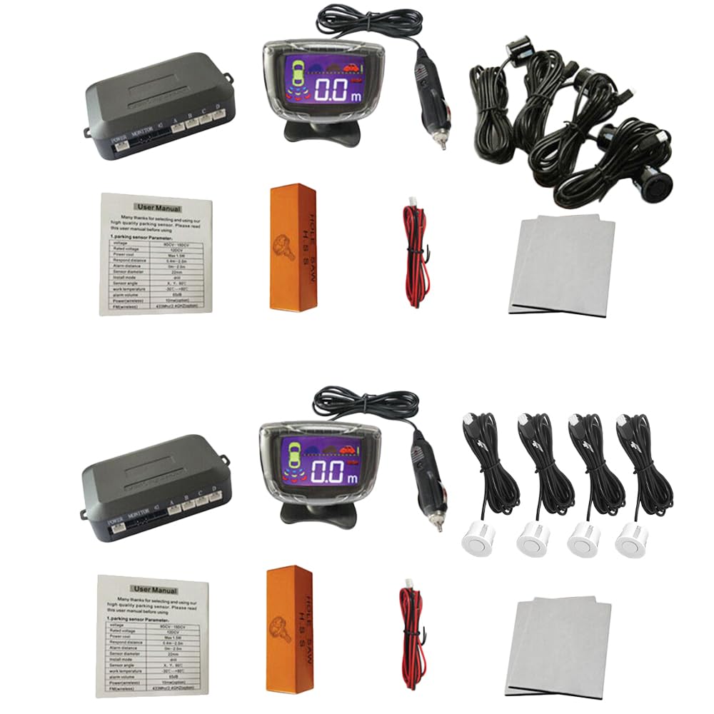 Kit de capteur de radar de recul sans fil pour voiture DC 12 V avec distance de détection de radar : 0,3~2,0 m/11,8 à 200 cm, capteur de recul de voiture avec système radar sensible