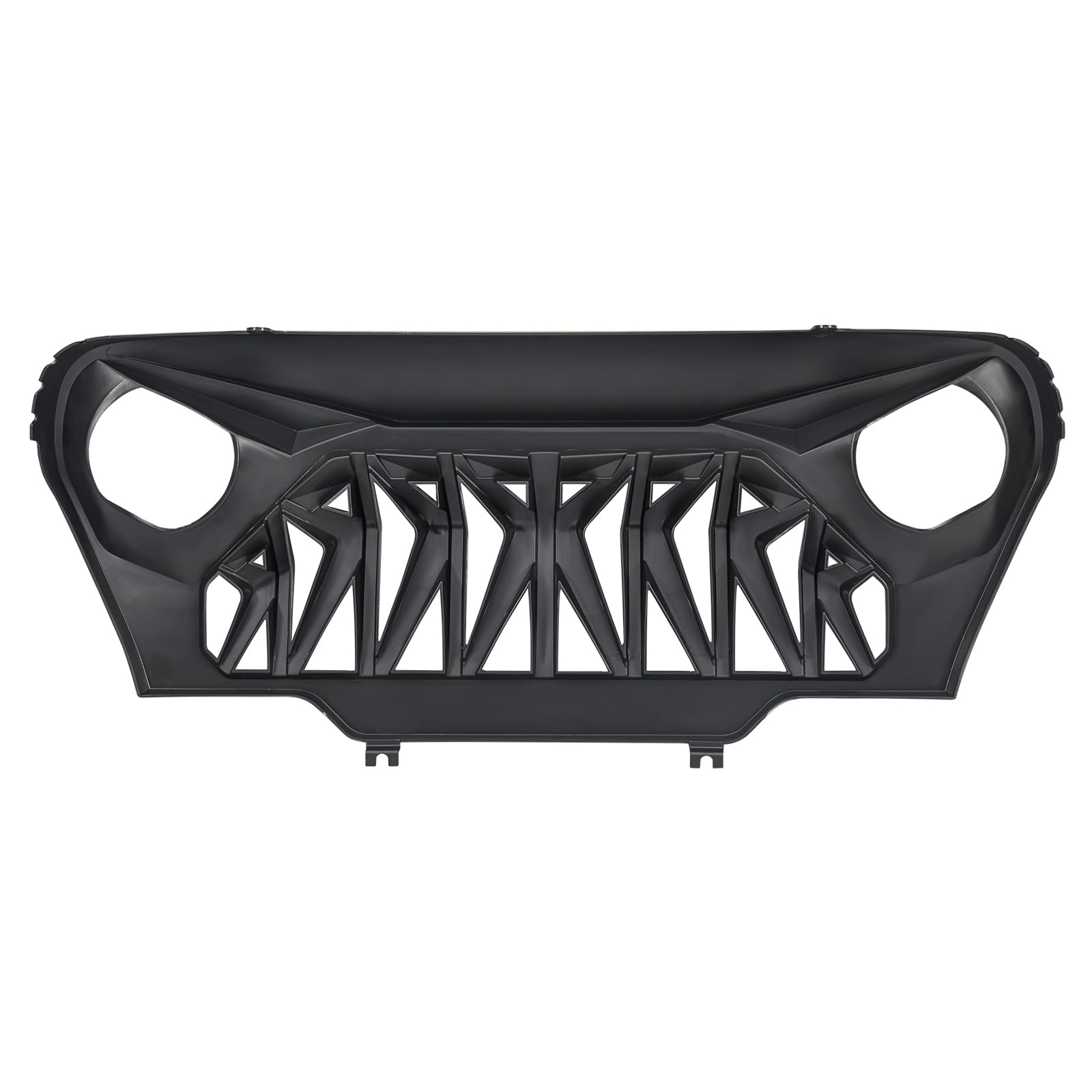 Front Shark Grille Replacement Compatible with 1997-2006 Jeep Wrangler TJ | Matte Black Finish ABS Material Bolt-On Installation Replaces OEM Factory Grille product thumbnail 5