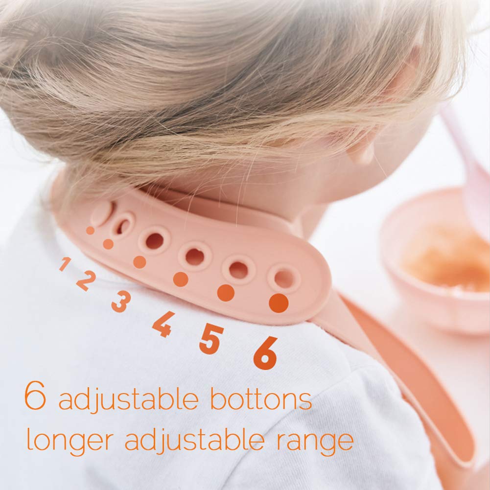 atopo Lot de 3 Bavoir en Silicone Bavoir d'alimentation étanche avec Ramasse-miettes Facilement Lavable Super Doux Réutilisable Bavoir pour Tout Petits Mangeant Vert