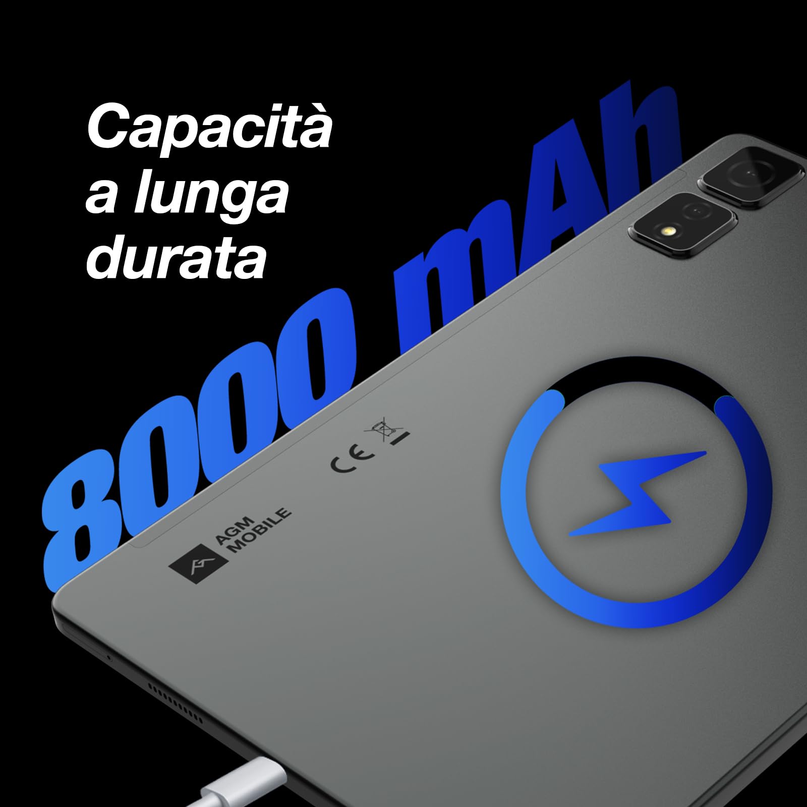 AGM PAD T2 Tablet Android 14,11 pollici FHD 1920 x 1200,Schermo Ad Alta luminosità 500 NITS,Tablet MTK G91,8 GB (4+4) + 256 GB,Doppia SIM,Fotocamera,Da 23 MP,OTG,GPS,Widevine L1