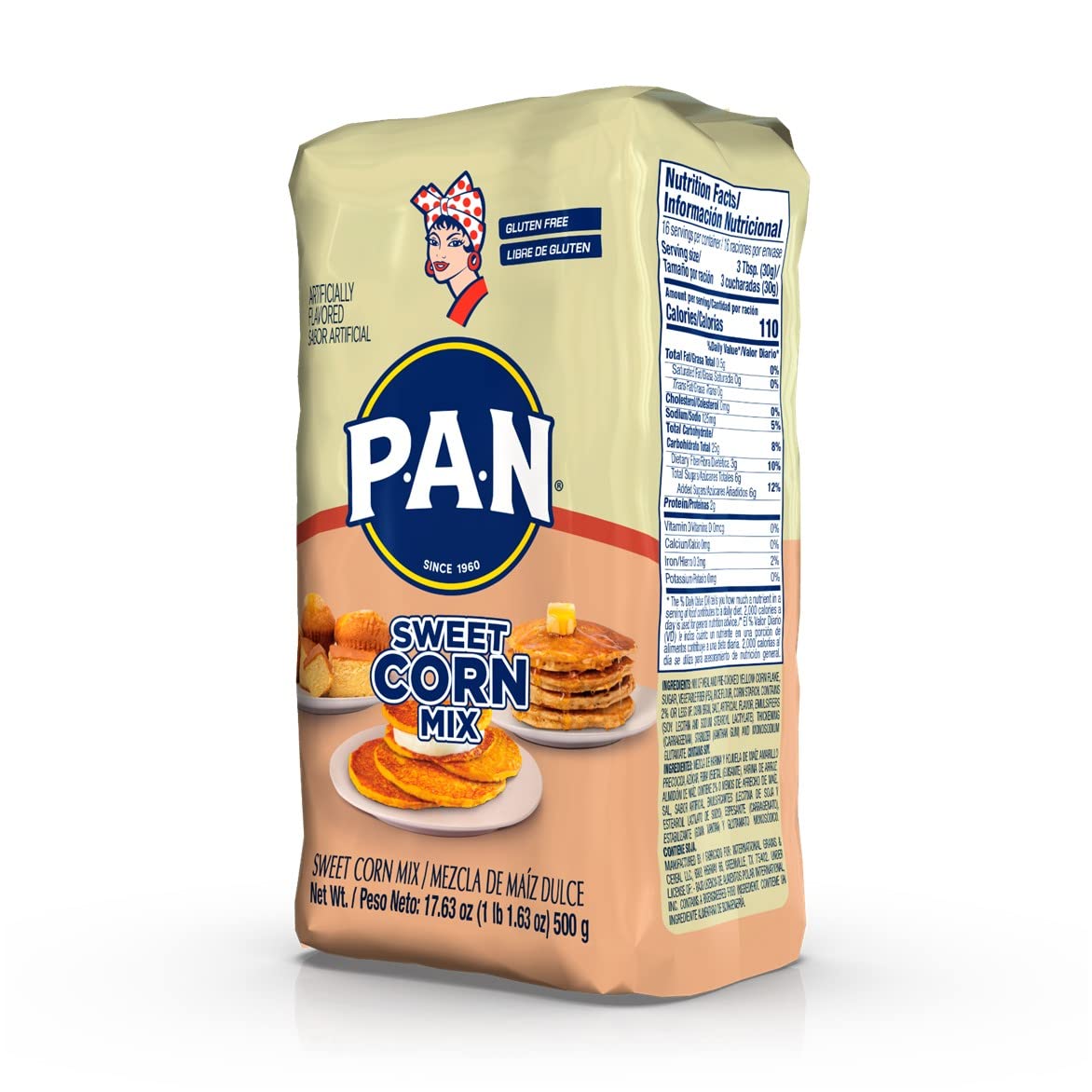 P.A.N. Sweet Corn Mix – Gluten Free Mixture for Cachapas (1 lb/Pack of 18)