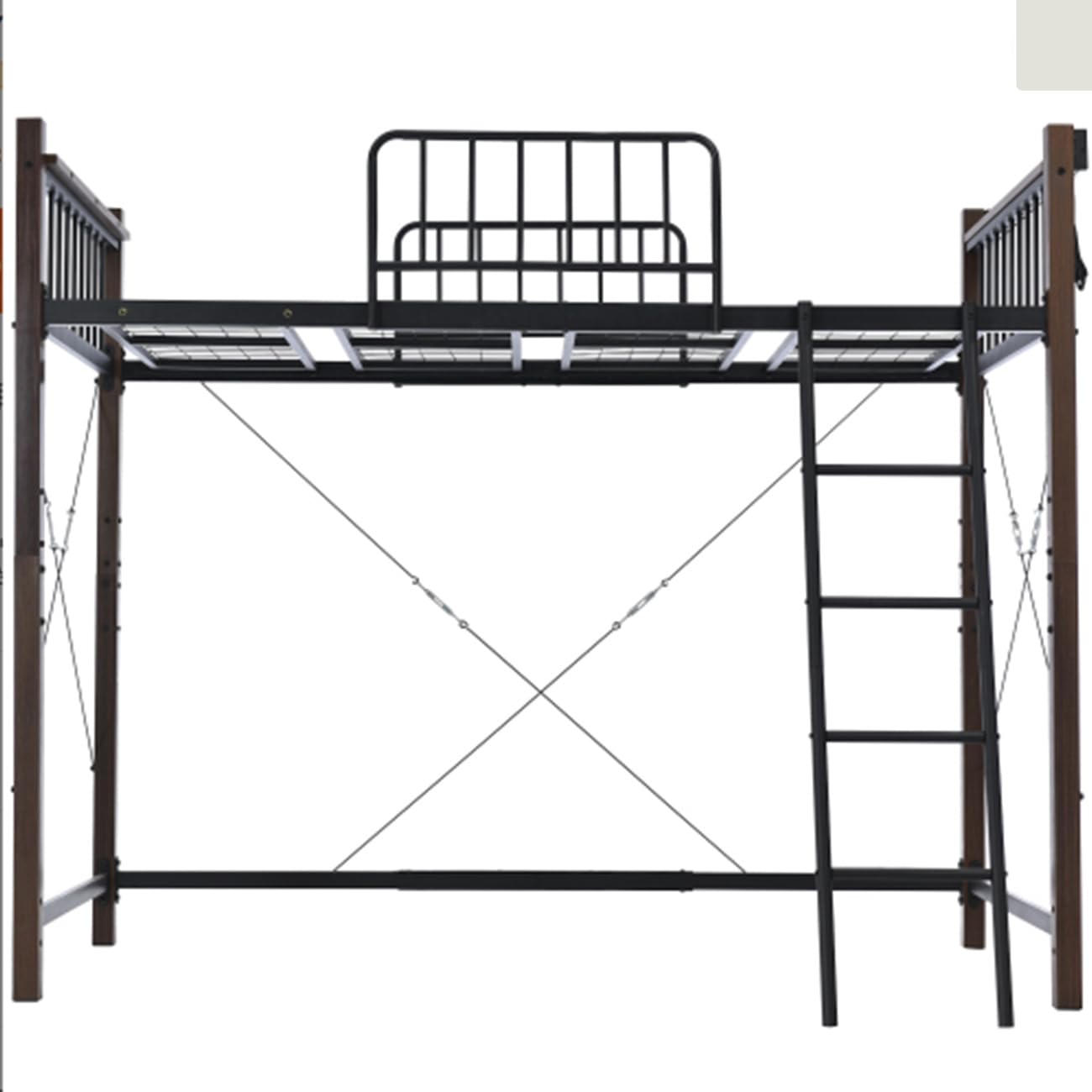 Amazon｜ロフトベッド パイプベッド シングル 耐荷重150kg 高さ140cm 