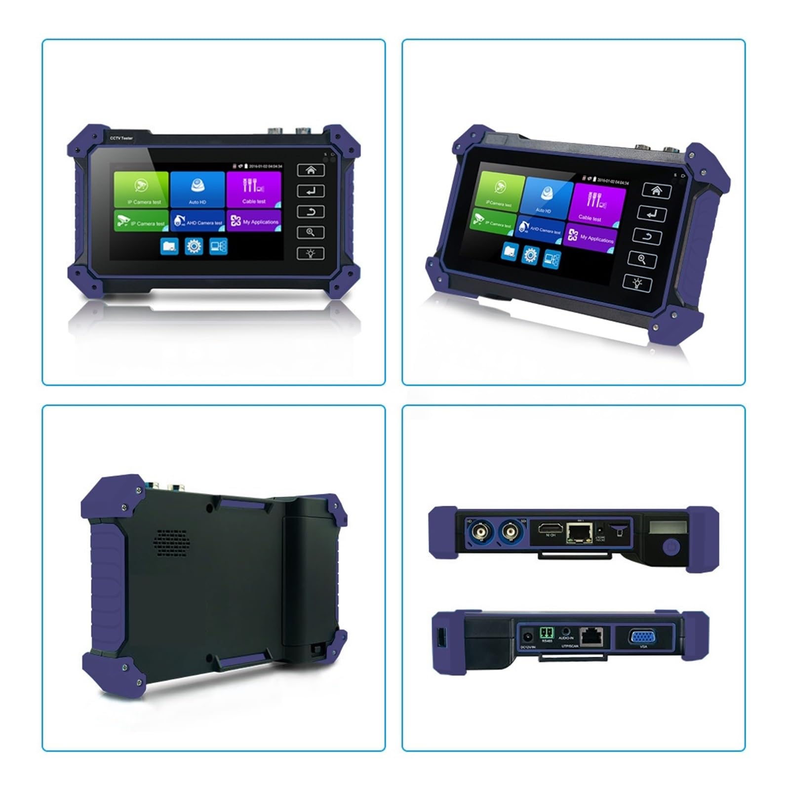 Tester kamer CCTV, Tester CCTV IP 4K 8MP CVI TVI AHD SDI Analogowy Monitor Bezpieczeństwa 6 W 1 Z Wejściem VGA Poe UTP IPC(TI-N9652)